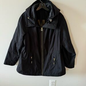 Women's Michael Kors Black coat removable hood